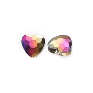 Perline sfaccettate fashion cuore argento-rivestimento AB