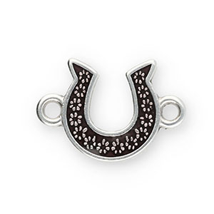 Ciondoli di metallo DQ distanziatore ferro di cavallo argento antico-marrone scuro (privo di nichel)