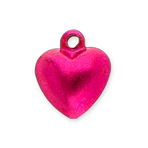 Ciondoli di metallo campanellini cuore fucsia