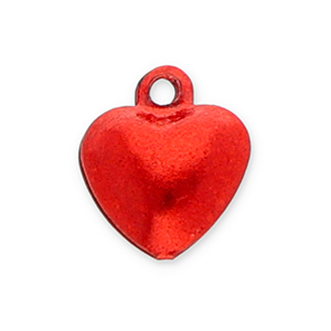 Ciondoli di metallo campanellini cuore rosso