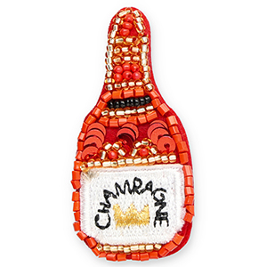Broches bottiglia champagne Red-white-gold
