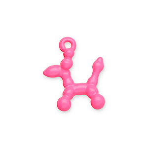 Ciondoli di metallo cane a palloncino rosa neon