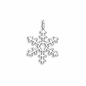 Ciondoli di metallo fiocco di neve argento-bianco
