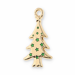 Ciondoli di metallo albero di natale oro-verde
