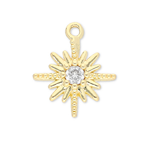 Metallo TQ in ottone ciondolo stella oro-trasparente