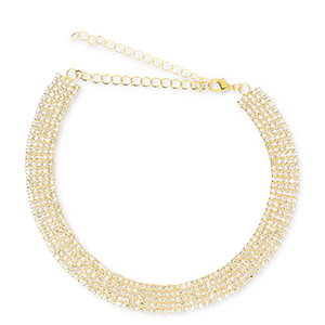 Metallo TQ in ottone girocollo con strass oro-cristallo