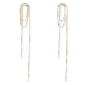 Orecchini in ottone Eco-brass&reg; con strass oro-cristallo
