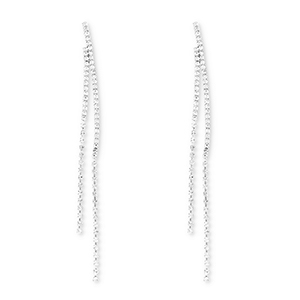 Orecchini in ottone Eco-brass&reg; con strass argento-cristallo