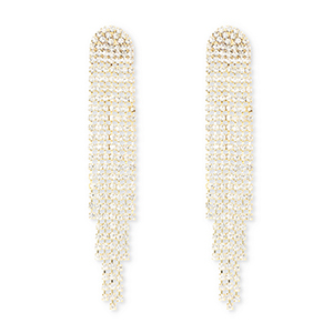 Orecchini in ottone Eco-brass&reg; con strass oro-cristallo