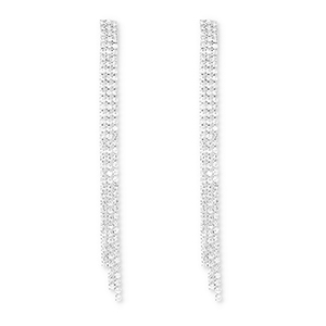 Orecchini in ottone Eco-brass&reg; con strass argento-cristallo