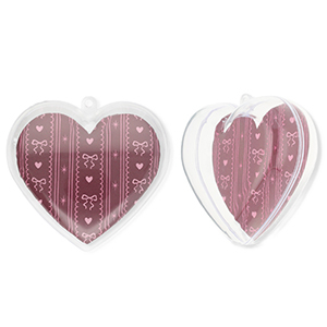 Ornamento trasparente cuore trasparente-vino rosso bacca-rosa chiaro