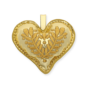 Pendenti trendy cuore con motivo di foglia oro