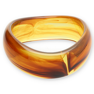 Bracciali bangle in resina trasparente marrone ambra