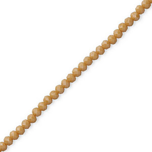 Perline sfaccettate 4x3mm rondella marrone crema-effetto perlato