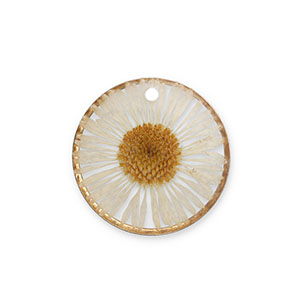 Ciondoli con fiore secchi oro-beige