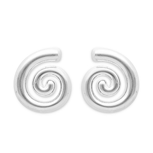 Orecchini in acciaio inossidabile spirale argento