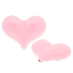 Perline in acrilico cuore rosa