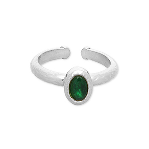 Anelli in acciaio inossidabile argento-verde