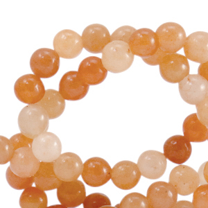 Perline in pietra naturale Quarzo 4mm multicolore arenaria arancione-biancastro