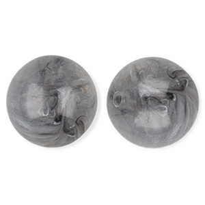 Perline in acrilico 20 mm tonda grigio-marmo