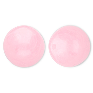 Perline in acrilico 20 mm tonda rosa-marmo