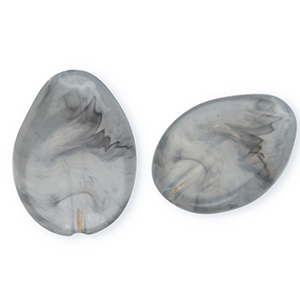 Perline in acrilico goccia grigio-marmo