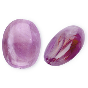 Perline in acrilico ovale viola-marrone-marmo