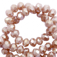 Perline sfaccettate 4x3mm rondella rosa foschia-effetto ambra