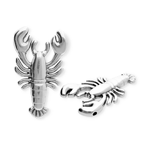 Ciondoli di metallo DQ&reg; aragosta argento antico (privo di nichel)