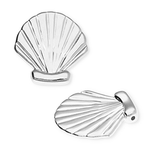 Ciondoli di metallo DQ&reg; conchiglia argento antico (privo di nichel)