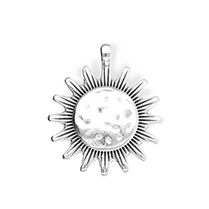Ciondoli di metallo DQ&reg; sole argento antico (privo di nichel)