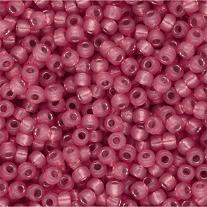 Rocailles Miyuki 8/0 Silverlined Alabaster Dyed Dark Rose 8-645