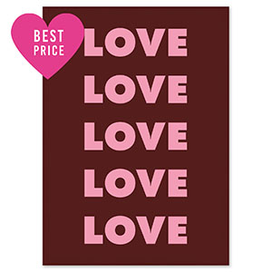 BY31&reg; Espositori bigiotteria in cartoncino "Love" marrone scuro-rosa scuro