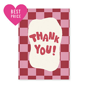 BY31&reg; Espositori bigiotteria in cartoncino "Thank you" rosa scuro-rosso ruggine-biancastro
