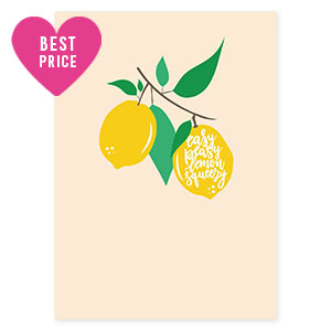 Espositori bigiotteria in cartoncino "Easy peasy lemon squeezy" beige-giallo