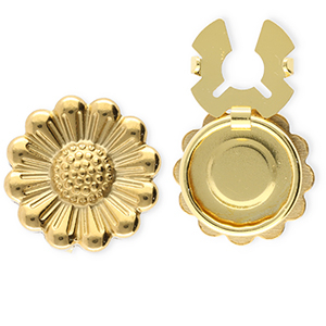 Copri bottoni in acciaio inossidabile fiore oro