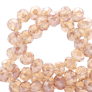 Perline sfaccettate 6x4 mm rondella rosa chiaro - lucido