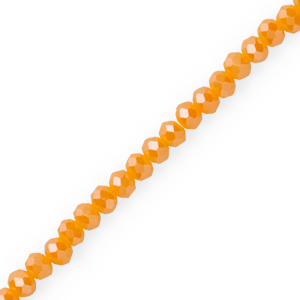Perline sfaccettate 3x2mm rondella arancione acido--effetto perlato