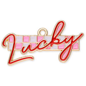 Ciondoli di metallo "Lucky" oro-rosso-bianco-rosa