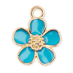 Ciondoli di metallo fiore oro-blu