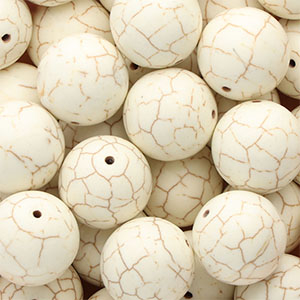 Perline di ceramica 20mm bianco