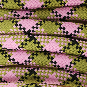 Paracord alla moda 10mm verde oliva-rosa chiaro-nero