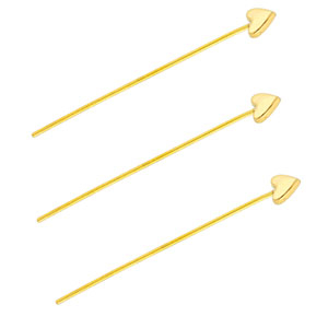 BY31&reg; Componenti in acciaio inossidabile chiodini a testa cuore 35mm oro