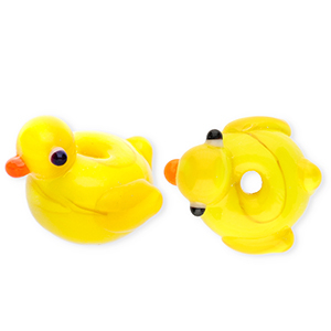 Perline di vetro a mano anatra giallo-arancione-bianco-nero