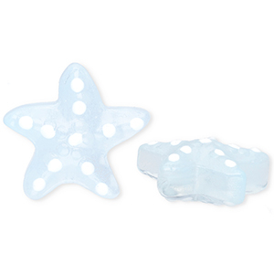 Perline di vetro a mano stella marina blu chiaro trasparente-bianco