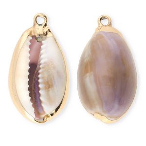 Pendenti di conchiglia prodotti speciali ciprea viola-marrone-oro