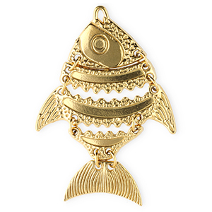 Ciondoli in acciaio inossidabile pesce presce oro