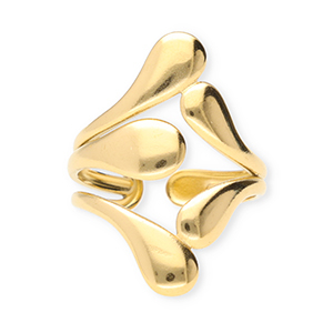 Anelli in acciaio inossidabile gocce oro