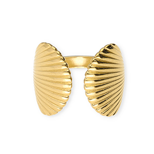 Anelli in acciaio inossidabile conchiglie oro