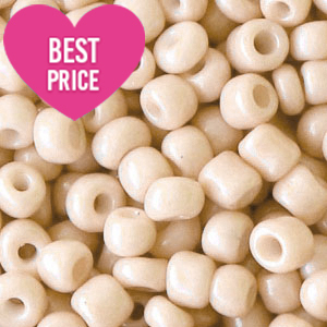 Perline di vetro rocailles 6/0 (4 mm) beige latte